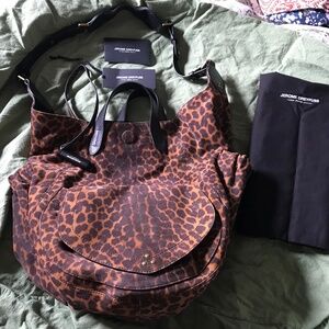 NWOT - Jerome Dreyfuss Léopard Chamois Split Suede Helmut Hobo